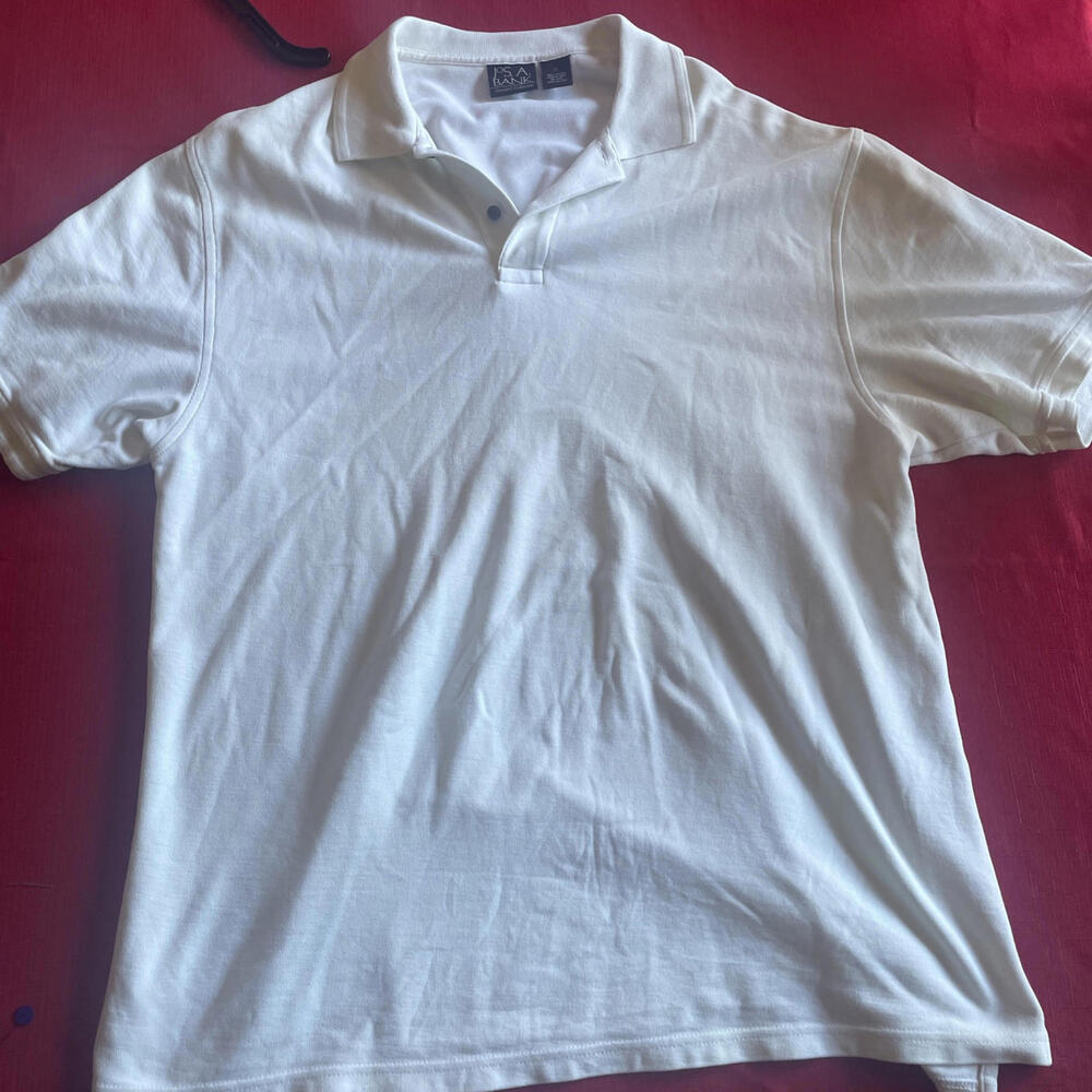 Joseph A Bank TravelersCollection Polo Shirt 100% Cotton White Size XL